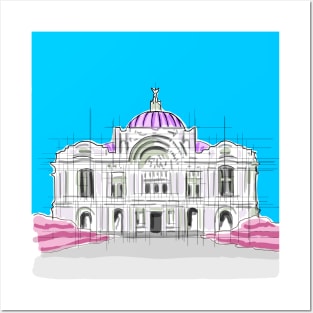 BLUE beaux arts palace mexico CDMX Posters and Art